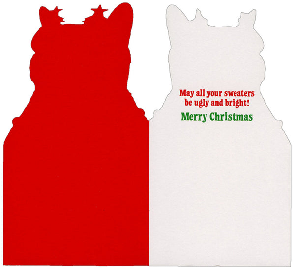 Christmas Greeting Card - Cat in Ugly Sweater