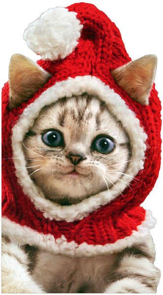 Christmas Greeting Card - Cat wearing Santa Hat