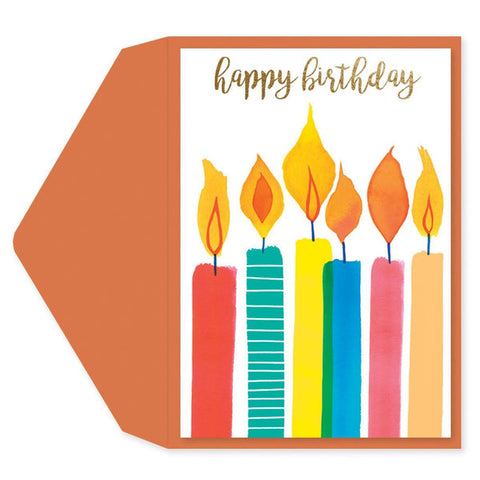Birthday Greeting Card  - Watercolor Candles