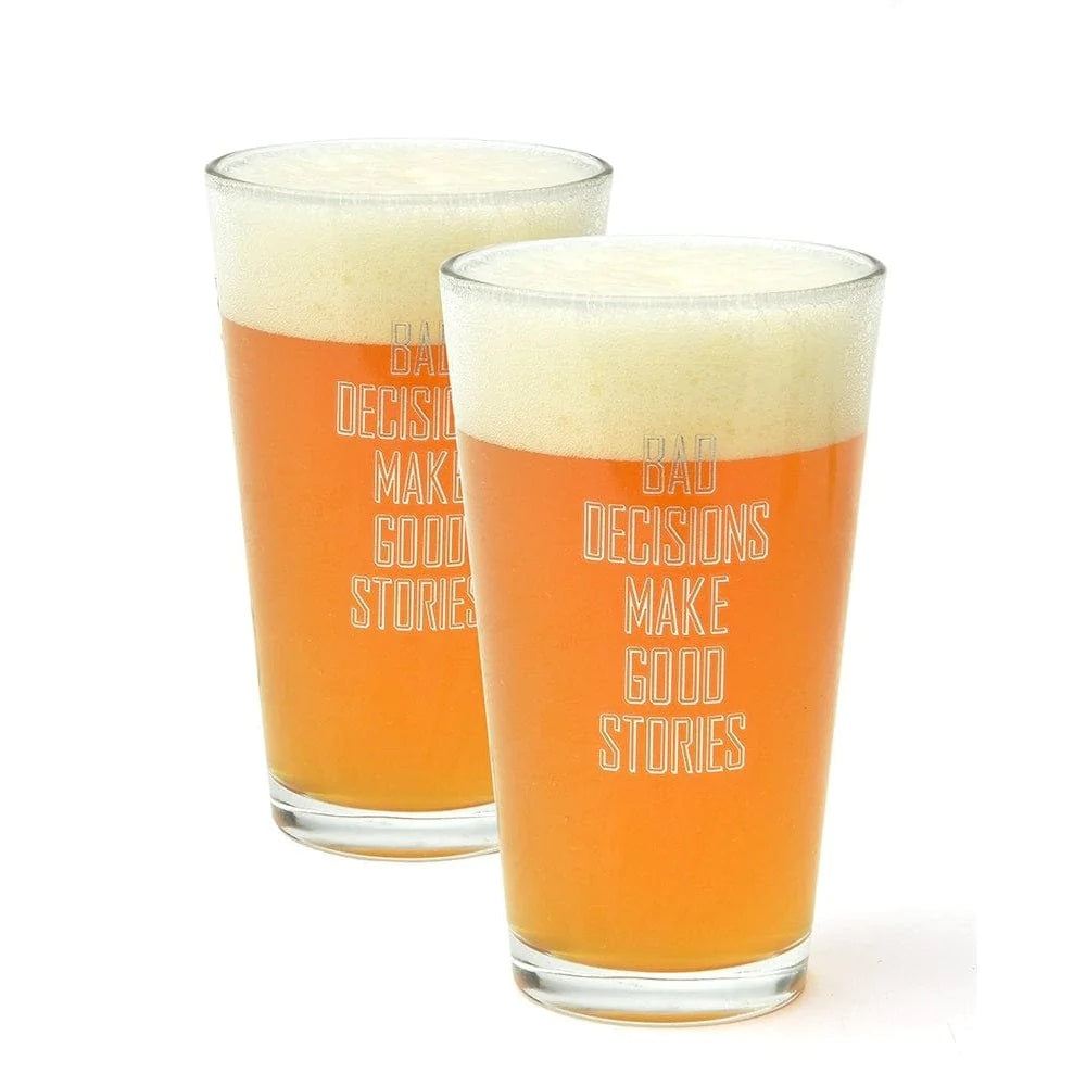 2 ct. Bad Decisions Drinking Glass Set