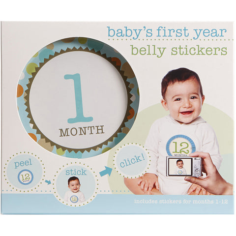 First Year Baby Belly Stickers - Blue