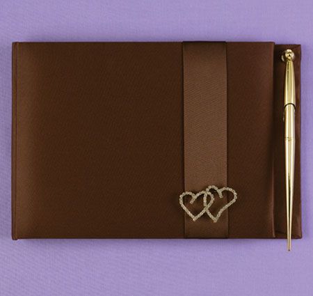 With All My Heart Mocha Guest Book and Pen set