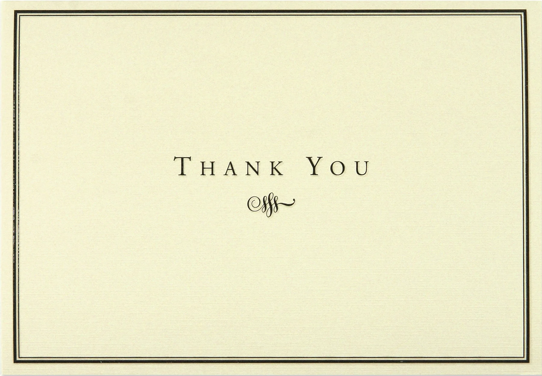 14 ct. Black and Cream Thank You Notes