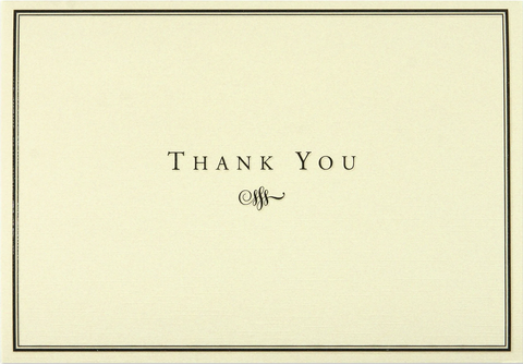 14 ct. Black and Cream Thank You Notes