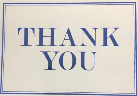 Blue Foil Thank You Cards - 15 pack