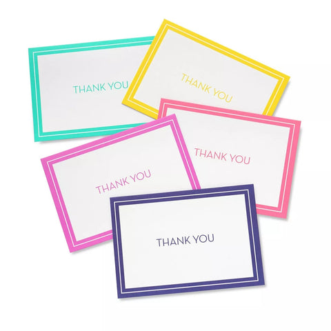 Value Pack Thank You Cards - 50 pack - Assorted Bright Borders