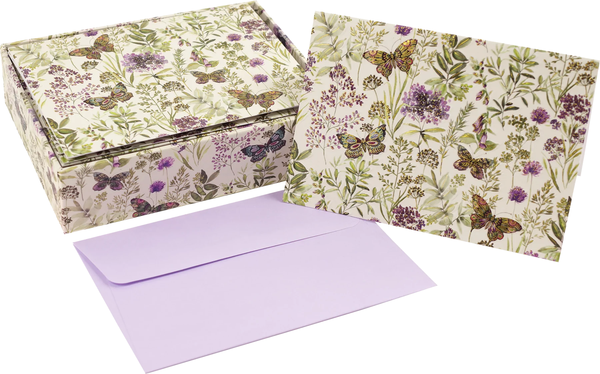 14 ct. Amethyst Butterflies Note Cards