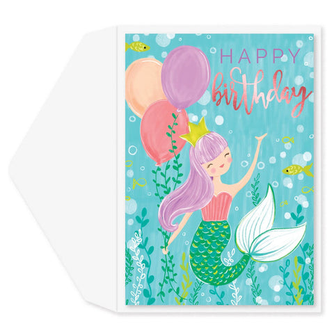 Juvenile Birthday Greeting Card  - Mermaid Princess
