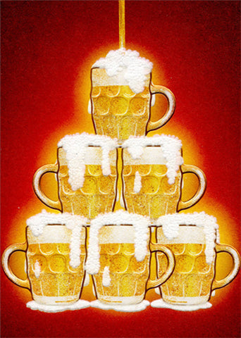 Birthday Greeting Card - Fountain of Beer