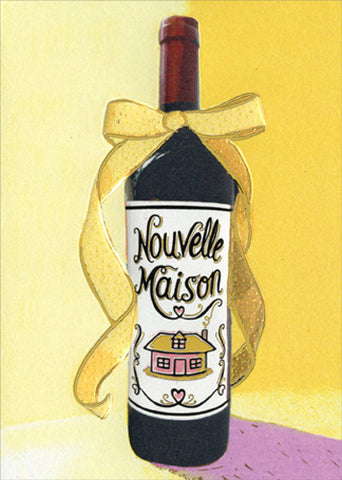 New Home Greeting Card - Wine Bottle
