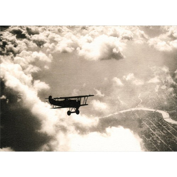 Encouragement/Support/Hope Greeting Card - Airplane in Clouds