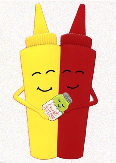 New Baby Greeting Card - Ketchup Mustard Relish Family
