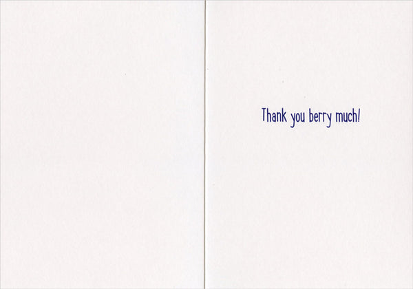 Thank You Greeting Card - Blueberry Face