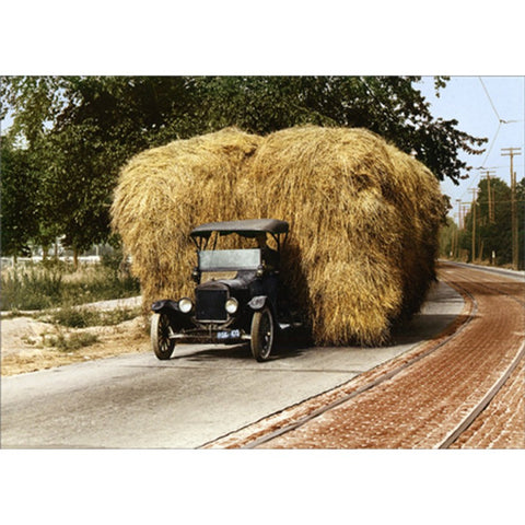 Friendship Greeting Card - Truck with Hay Bale Load