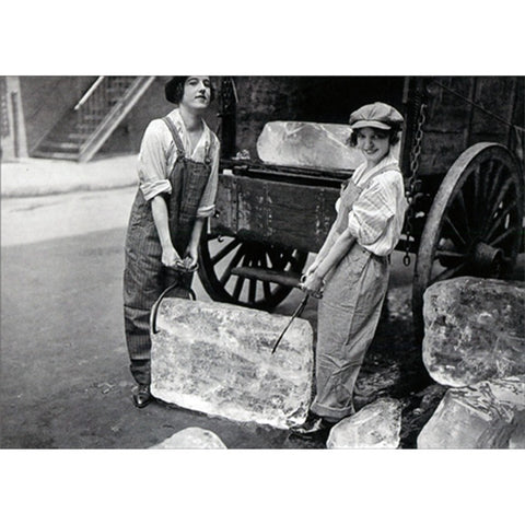 Birthday Greeting Card - Women Carrying Ice Blocks