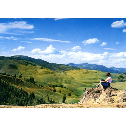 Friendship Greeting Card - Woman Viewing Yellowstone Park