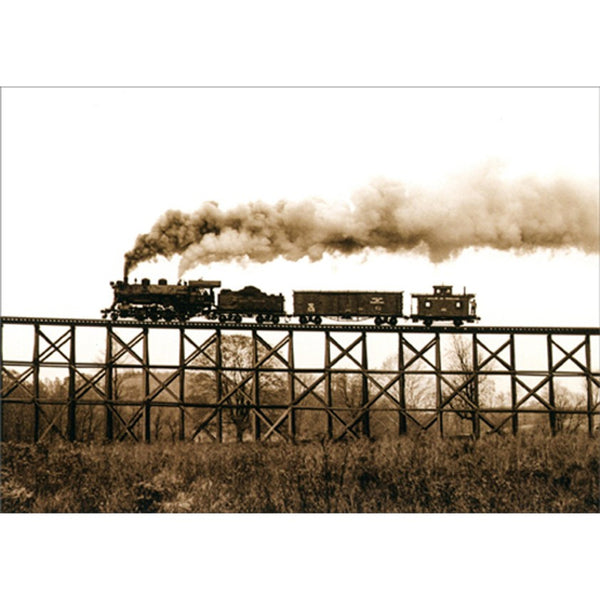 Get Well Greeting Card - Train on Trestle
