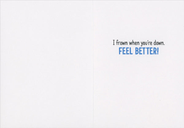 Feel Better/ Get Well Greeting Card - Frowning Beagle Dog