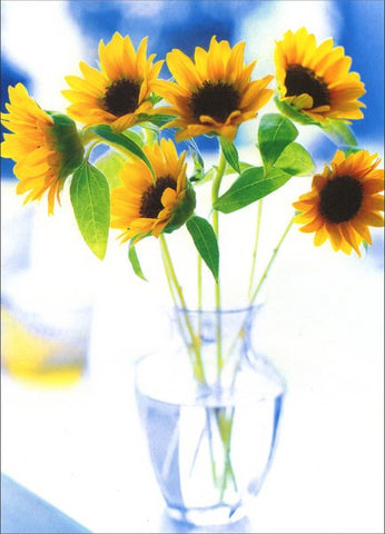 Blank Greeting Card - Small Sunflowers