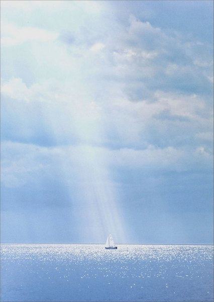 Sympathy Greeting Card - Sailboat Under Sky