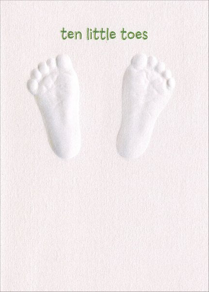 New Baby Greeting Card - Baby Footprints