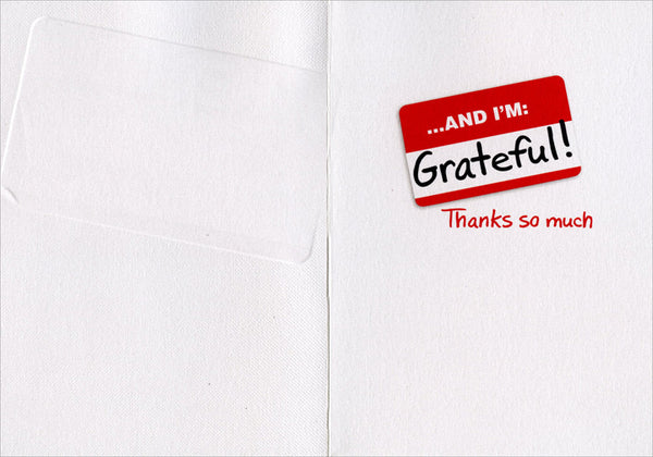 Thank You Greeting Card - Hello Badge
