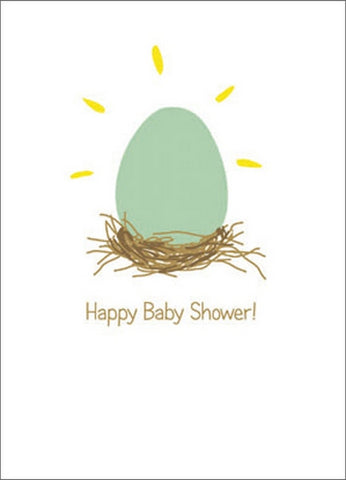 New Baby Greeting Card - Egg in Nest