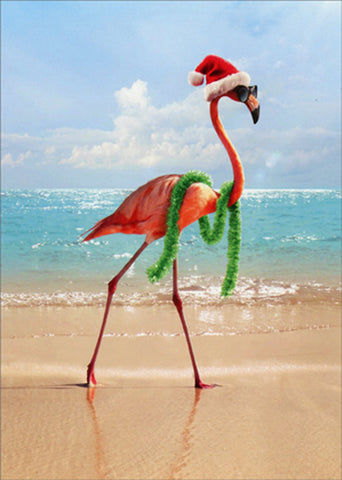 Christmas Greeting Card - Christmas Flamingo