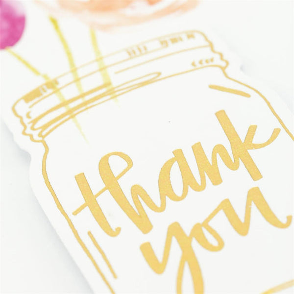 Thank You Greeting Card - Floral Jar - Handmade