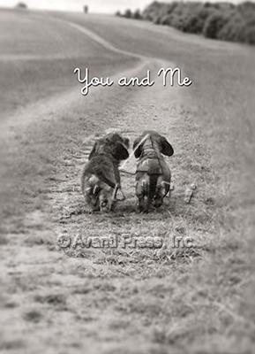 Valentine's Day Greeting Card  - Dog Couple on Path