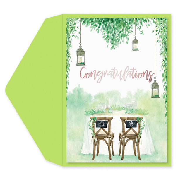 Wedding Greeting Card  - Garden Chairs