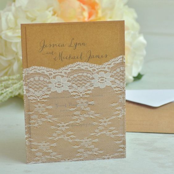 Rustic Lace Invitation Kit - 25 Count