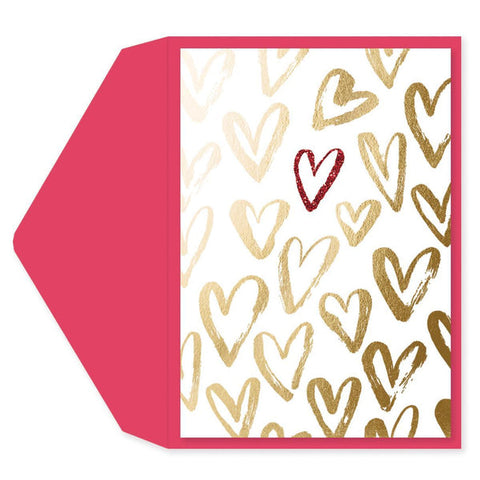 Anniversary Greeting Card  - Brushed Hearts