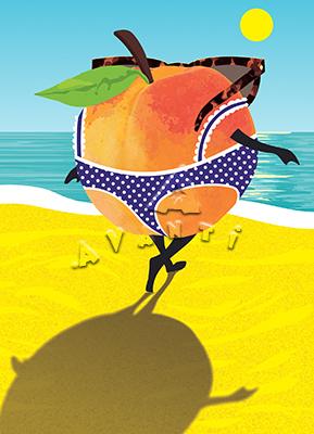 Birthday Greeting Card - Peach Bikini