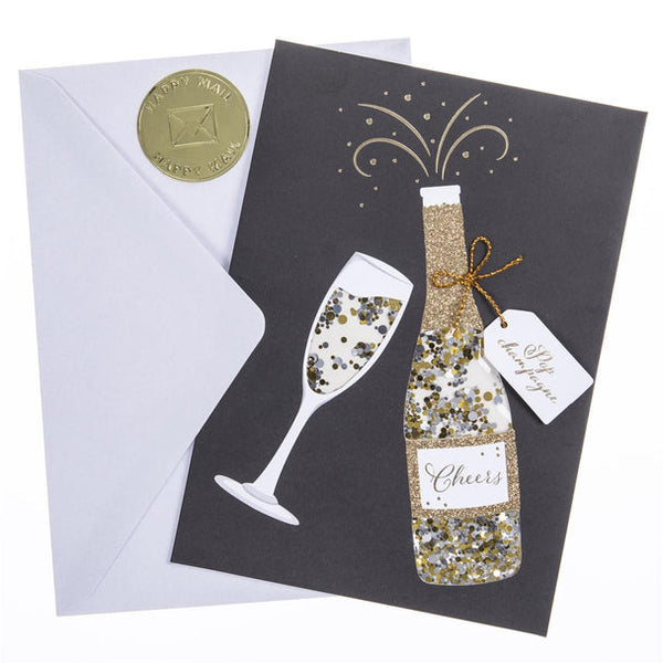 Congratulations Greeting Card - Champagne Shaker - Handmade