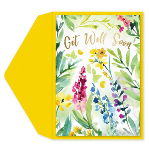 Get Well Greeting Card - Floral Watercolor
