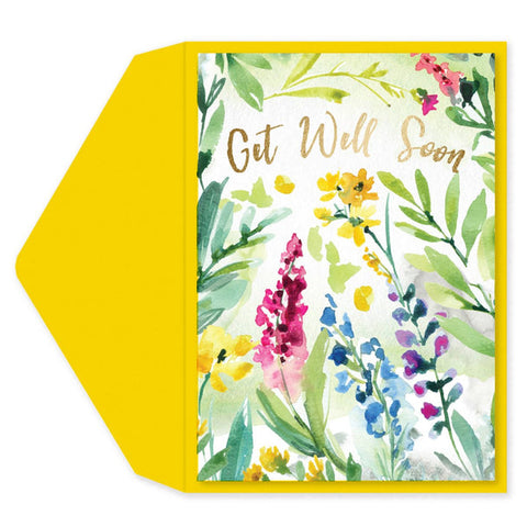Get Well Greeting Card - Floral Watercolor