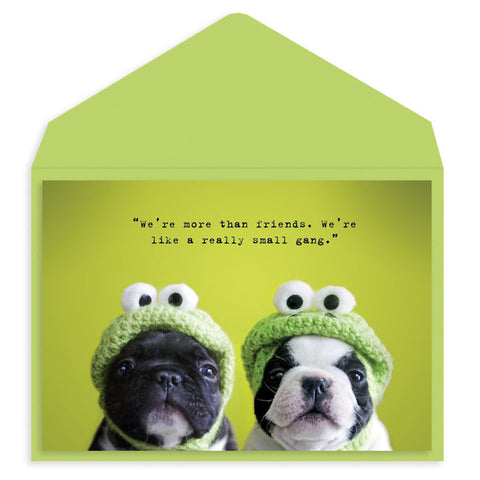 Friendship Greeting Card - Frenchie Frogs