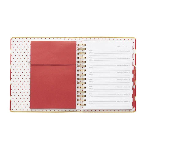 Red Stripe Gift Log with Pen