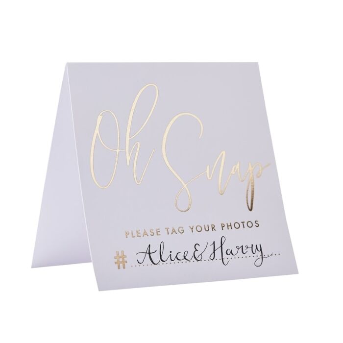 Gold Wedding Hashtag Instagram Cards