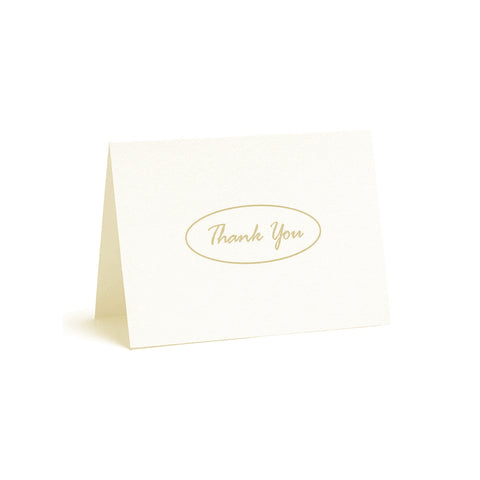 Gold Script in Oval Thank You Cards - 20 ct.