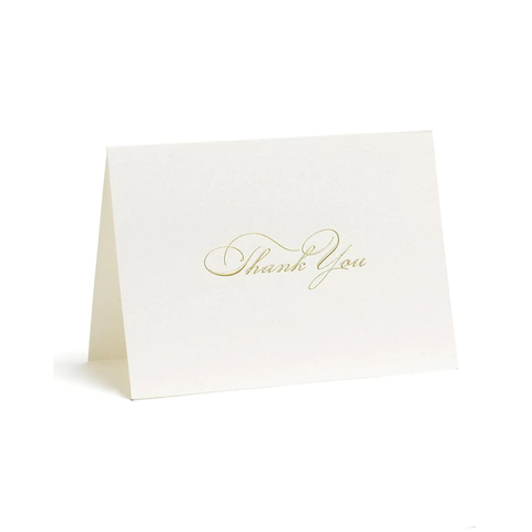 Value Pack Thank You Cards - 50 count - Ivory and Gold Foil Script