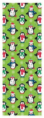Premium Christmas Wrapping Paper - Cute Penguins 35 Sq. Ft.