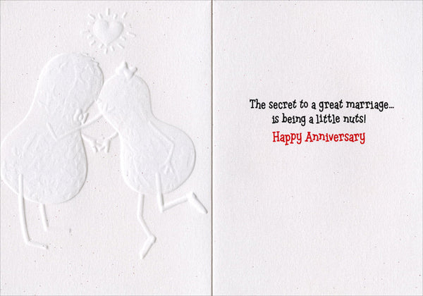 Anniversary Greeting Card - Kissing Peanuts