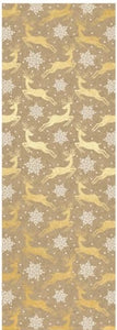 Premium Christmas Wrapping Paper - Foil Stamped Reindeer 15 Sq. Ft.