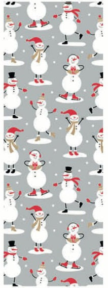 Premium Christmas Wrapping Paper - Kraft and Foil Snowmen 15 Sq. Ft.