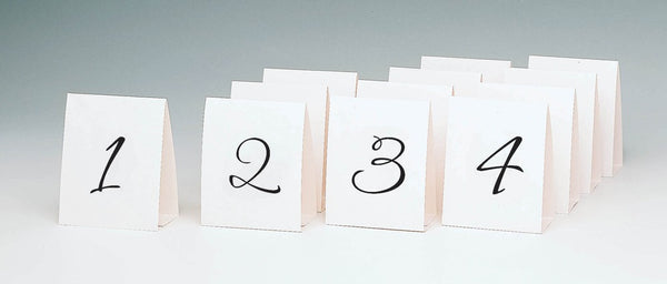 Standard Table Number Tents - Tables 1-12
