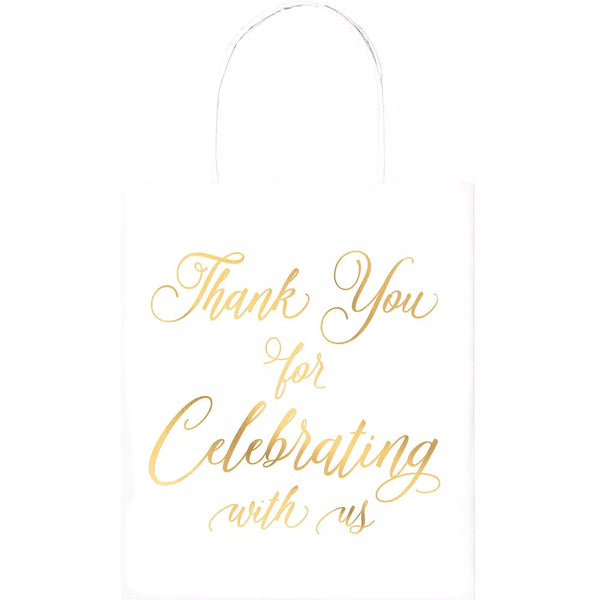 Thank You For Celebrating with Us - 10 pack Gift Bags with Foil Print