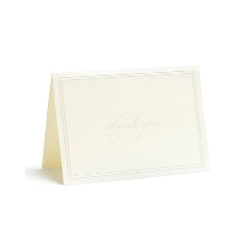 Thank You Cards - 20 count - Ivory Pearl Border