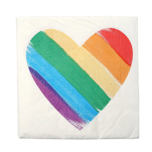 Rainbow Heart Cocktail Napkins - 40 count